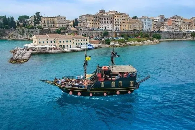 Pirate ship cruise along the Corfu coast