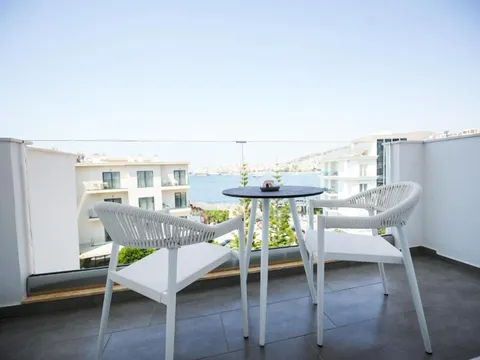 Views from the balcony at the Hotel Agimi in Saranda
