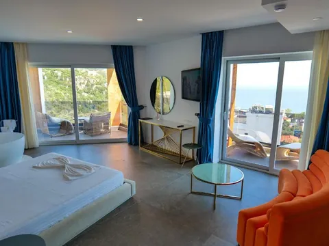 Room with sea views at Blue Boutique Hotel in Dhërmi