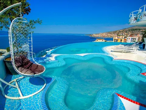 Ionian views from the Bougainville Bay Resort in Saranda