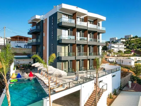 Exterior of Sunlight Hotel in Ksamil