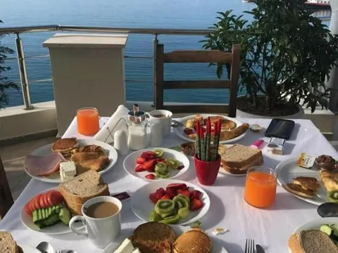 Breakfast room at the Titania Hotel in Saranda